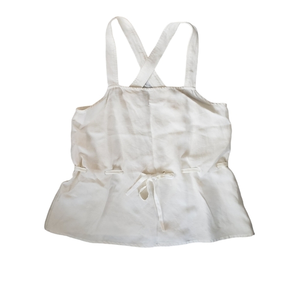 Wilfred Cream Linen Blend Sleeveless Loose Fit Waist Ties Top Sz M - Picture 3 of 9